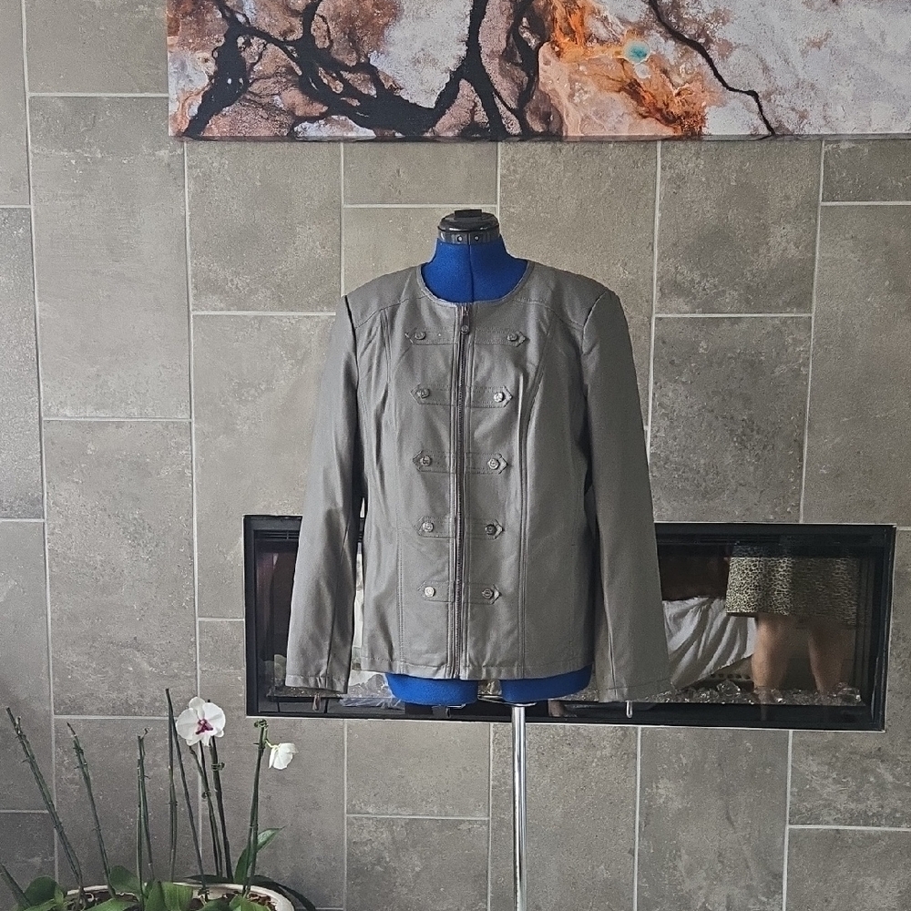 Women's Gray Double-Breasted Jacket